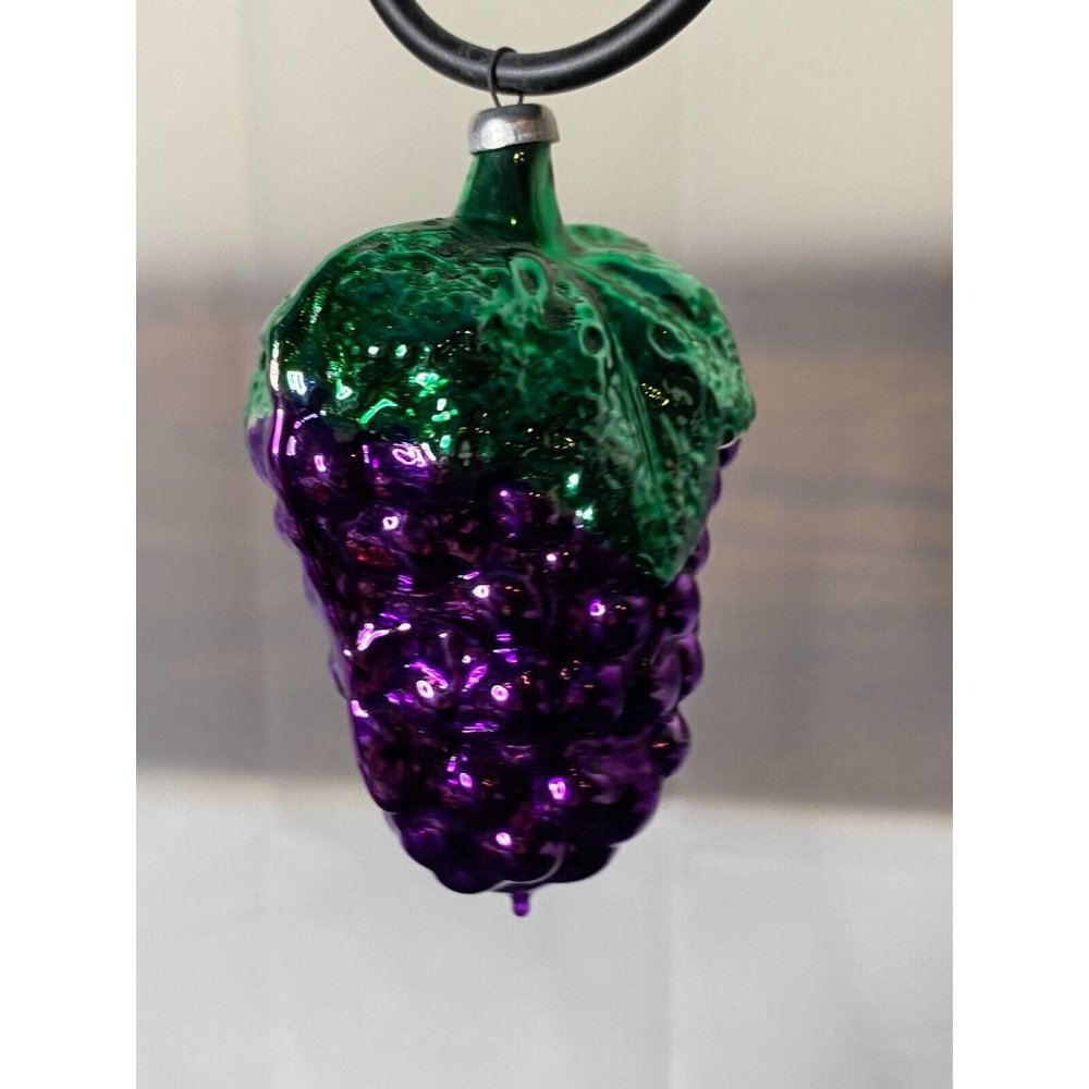 Vintage Purple Glass Grapes Christmas Ornament